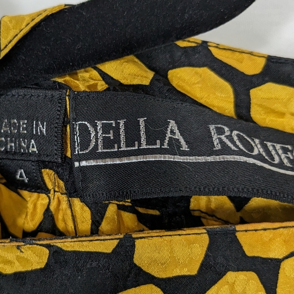 Vintage Della Roufogali Black and Yellow Silk Shirt - Picture 3 of 4